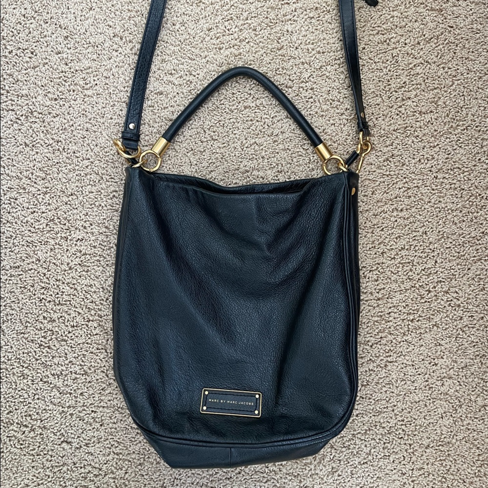 Marc by Marc Jacobs Black Pebbled Leather Satchel Bag